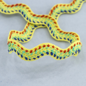 Тесьма PEGA тип вьюнчик, салатовый с орнаментом, 11,5 мм. Арт 841513025DA001         