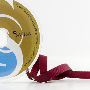 Лента репсовая SAFISA, 10 мм, 25 м, цвет 30 бордовый. Арт 350-10мм-30