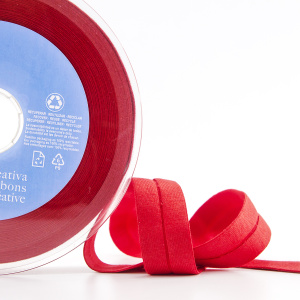 Косая бейка хлопок, 20 мм, 20 м, цвет 14, красный. Арт 6598-20мм-14