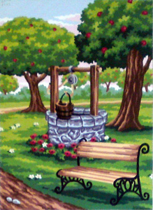 Канва жесткая с рисунком "Колодец". Арт 40.139                  