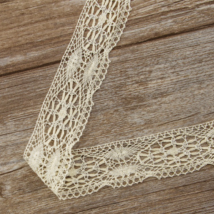 Мерсеризованное хлопковое кружево, 50 мм, цвет экрю. Арт 2218/02