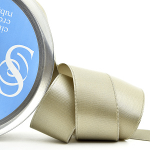 Лента атласная двусторонняя SAFISA, 11 мм, 25 м, цвет 67, серо-зеленый темный. Арт 110-11мм-67             