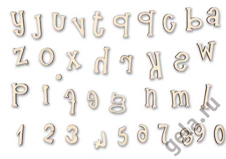 Заготовка для декупажа, алфавит и цифры. Арт KLS89S                  
