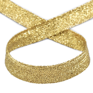 Тесьма PEGA уплощенная с люрексом, цвет золотой, 15 мм. Арт 881113941X7000          