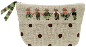 Набор для вышивания косметички "CHATS ECOSSAIS VERT" (Зеленые шотландские кошечки). Арт 9026