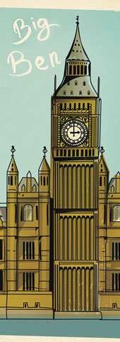 Бумага упаковочная "Big Ben", рисовая, 24 x 60 см. Арт DFS212L                 