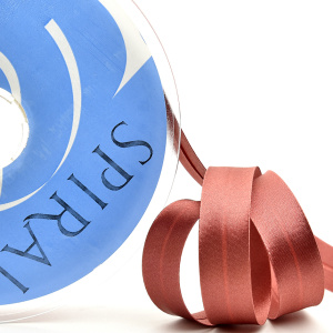 Косая бейка атласная 20 мм, 25 м, цвет 36, клубничный мусс. Арт 6260-20мм-36            