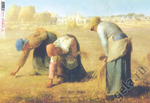 Бумага упаковочная "Сборщицы колосьев" Ж. Милле, рисовая, 48 х 33 см. Арт DFS133                  