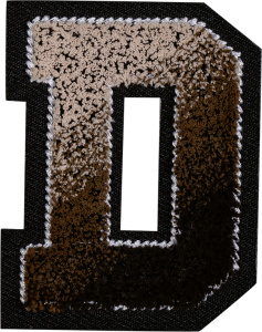 Термоаппликация "Буква D пестро-коричневая". Арт 43244