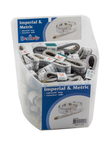 Сантиметровая лента с градацией в дюймах и сантиметрах, 50 шт. в прикассовом стенде. Арт DJ.815