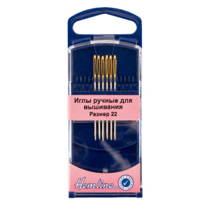 Иглы для вышивания с закруглённым кончиком в пластиковом контейнере №22, 6 шт. Арт 283G.22            