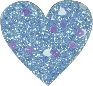 Термоаппликация "Сердце синее с блёстками маленькое". Арт 43000