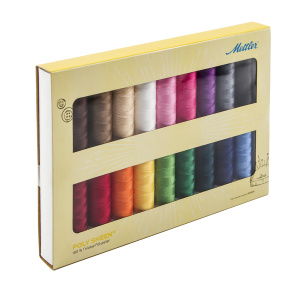 Набор с нитками Poly Sheen  в подарочной упаковке, 18 катушек. Арт PS18-KIT                