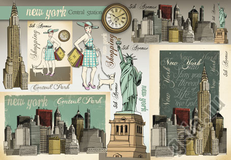 Бумага упаковочная "Нью Йорк", рисовая, 48 х 33 см. Арт DFS165                  