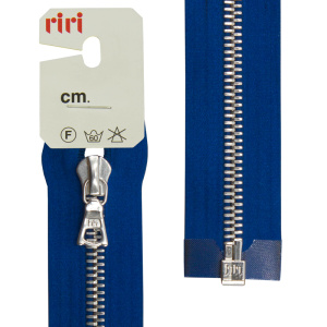 Молния металл, Ni, разъёмная 1 замок, на атласной тесьме, 6 мм, 70 см, цвет 9603, синий. Арт 3551226/70/9603         