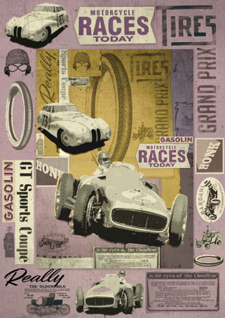 Карта для декупажа "Sports coupe". Арт DFG383                  