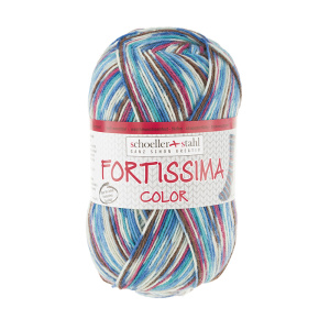 Пряжа Fortissima Socka 4-fach color, 75% шерсть, 25% полиамид, 420 м, 100 г. Арт 90028-2492