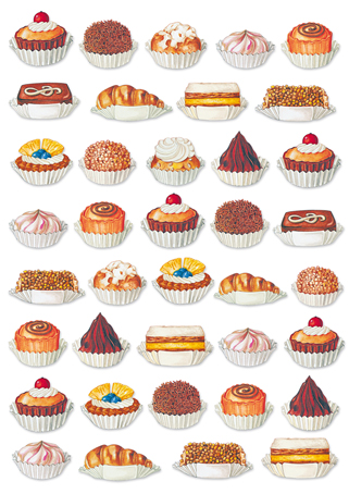 Бумага упаковочная "Выпечка", рисовая, 21 х 29,7 см. Арт DFSA4013