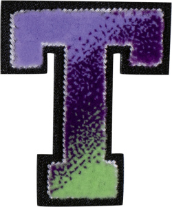 Термоаппликация "Буква Т разноцветная". Арт 43234