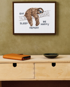 Набор для вышивания подушки "Ешь, спи и наслаждайся". Арт 92-4321