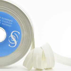 Косая бейка хлопок/полиэстер 20 мм, 25 м, цвет 80, бело-серый. Арт 6120-20мм-80            