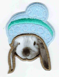 Термоаппликация HKM "Hase mit Pudelmtze hellblau". Арт 33511/1SB