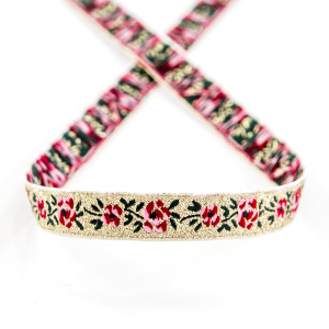 Лента жаккардовая с люрексом SAFISA, 10 мм, 15 м, цвет 01. Арт 9212-10мм-01