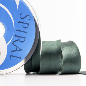 Косая бейка атласная 30 мм, 25 м, цвет 97, болотный. Арт 6260-30мм-97            