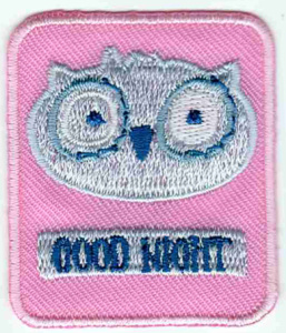 Термоаппликация HKM "Eule im Rechteck rosa". Арт 33257/1SB