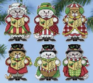 Набор для вышивания елочных украшений "Кошачьи колядки". Арт 6875