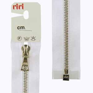 Молния металл, Ni, разъёмная 1 замок, на атласной тесьме, 4 мм, 60 см, цвет 2101, белый. Арт 3102628/60/2101         