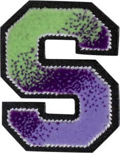 Термоаппликация "Буква S разноцветная". Арт 43230