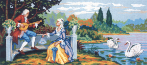 Канва жесткая с рисунком "Песни любви". Арт B.1295                  