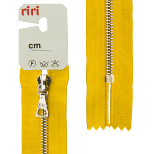 Молния металл, Ni, неразъёмная, на атласной тесьме, 4 мм, 18 см, цвет 5339, горчичный. Арт 3412224/18/5339         