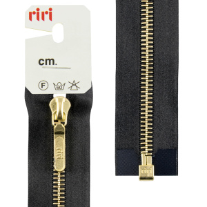 Молния металл, Gold, разъёмная 1 замок, на атласной тесьме, 6 мм, 60 см, цвет 2110, черный. Арт 3503325/60/2110         