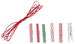 Декоративные прищепки со шнуром. Арт 66055000