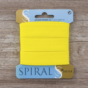 Косая бейка хлопок/полиэстер на блистере, 20 мм, 3 м, цвет 32, желтый. Арт P06120-20мм-32          