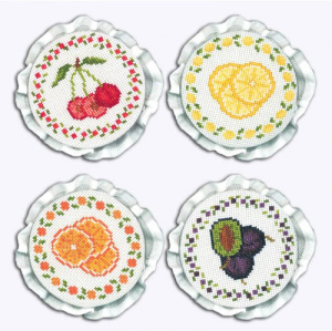 Набор для вышивания крышек для банок "CONFITURE" (Фрукты). Арт 5072
