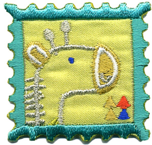 Термоаппликация HKM "Почтовая марка с жирафом". Арт 32911/1SB