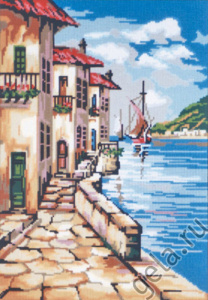 Канва жесткая с рисунком "Веницианская пристань". Арт 14.743                  