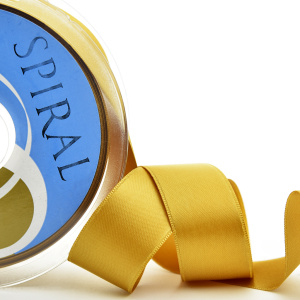 Лента атласная двусторонняя SAFISA, 15 мм, 25 м, цвет 37, горчичный. Арт 110-15мм-37             