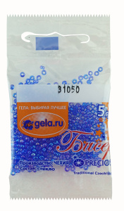 Бисер Preciosa №10, 5 г., цвет №31050 синий радужный прозрачный. Арт G 31050