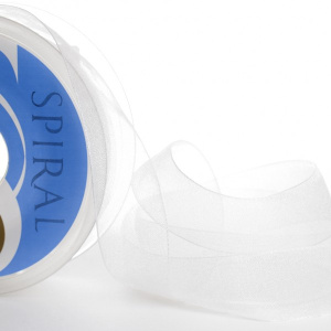 Лента органза SAFISA 15 мм, 25 м, цвет 02, белый. Арт 120-15мм-02             