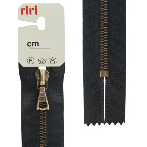 Молния металл, AM, неразъёмная, на атласной тесьме, 4 мм, 16 см, цвет 2110, черный. Арт 3418216/16/2110         