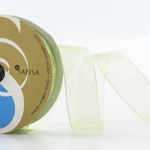 Лента органза SAFISA мини-рулон, 15 мм, 3,5 м, цвет 25, зеленый. Арт P00520-15мм-25          