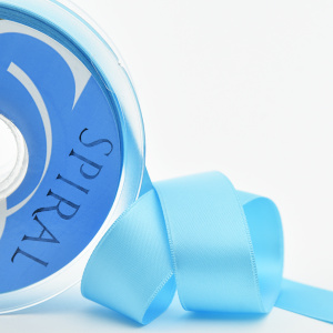 Лента атласная двусторонняя SAFISA, 25 мм, 25 м, цвет 69, синий светлый. Арт 110-25мм-69             