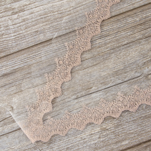 Вышивка на тюле, 51 мм, цвет розовый. Арт I659/F3