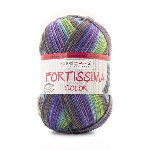 Пряжа Fortissima Socka 4-fach color, 75% шерсть, 25% полиамид, 420 м, 100 г. Арт 90028-2497