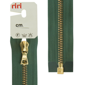 Молния металл, Gold, разъёмная 1 замок, на атласной тесьме, 6 мм, 70 см, цвет 5861, зеленый холодный. Арт 3503219/70/5861         