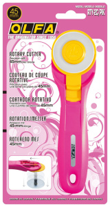 Дисковый нож с удобным хватом, диаметр 45 мм, розовый. Арт RTY-2C PINK